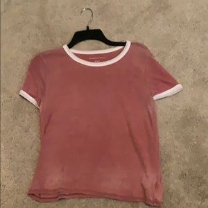 Red and white tee
